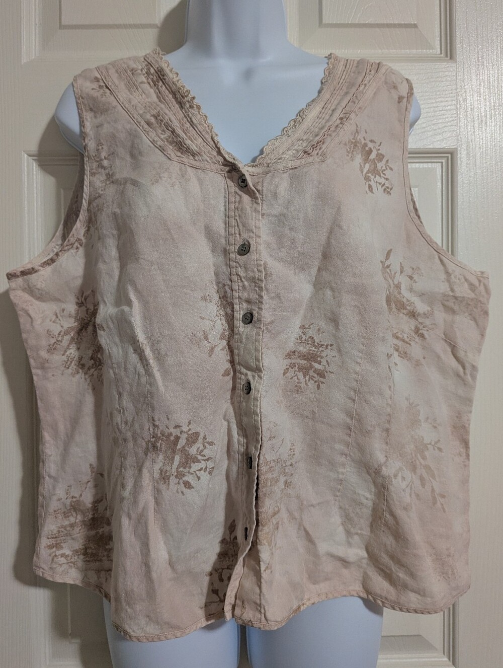 J. Jill XL 100% Linen Tank Top Blouse